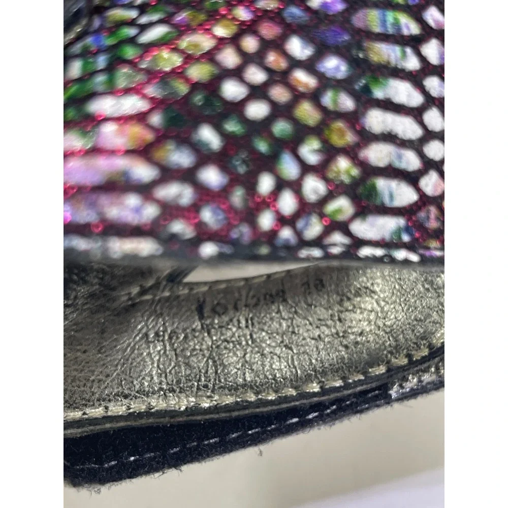 Alegria PG Lite Womens Multi Color Iridescent Snakeskin Wedge Sandals Size 38